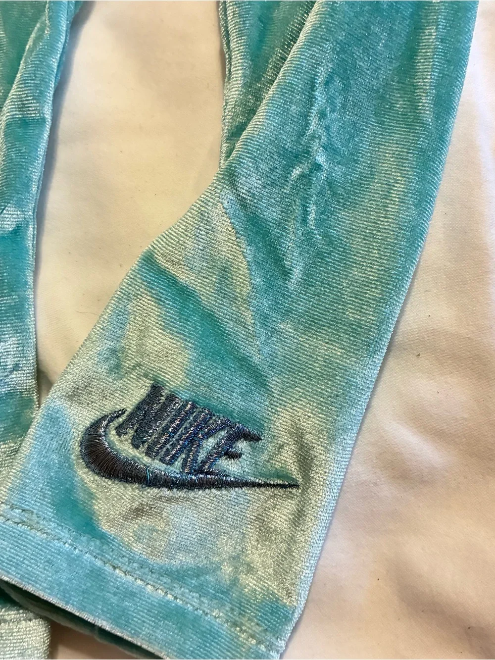 Nike Kids Black Sweatshirt with Aqua Velvet Leggings